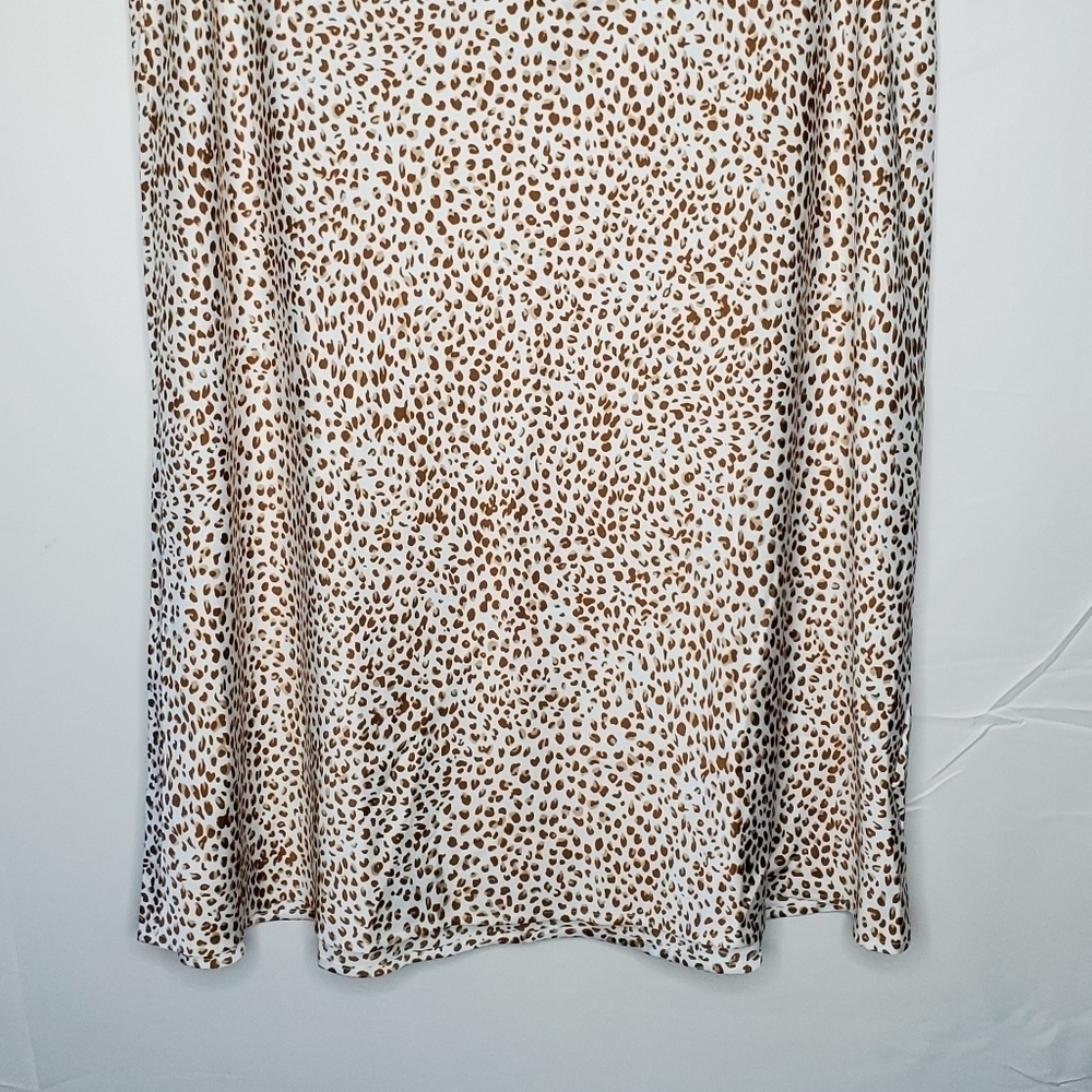J. Crew Plus Size Satin Midi Slip Skirt 2X Animal Print Spring Stretch Waist NEW - Picture 4 of 11